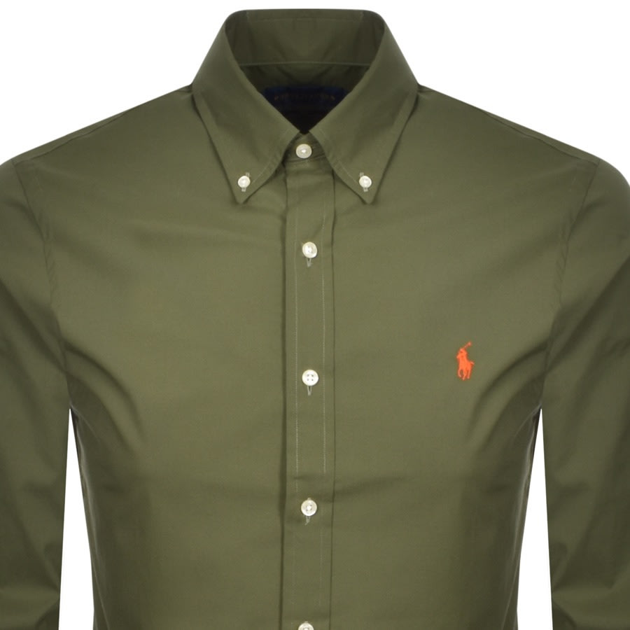 Alternative Image for ProductRalph Lauren Long Sleeved Slim Fit Shirt Green2